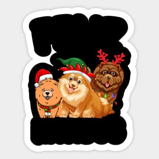 Feliz Navidog Chow Chow Reindeer Christmas Light Sticker